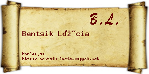 Bentsik Lúcia névjegykártya